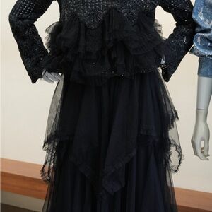 Women’s black skirt with Ruffled Design